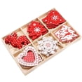 thumbnail image 3 of 24 Uds. De adornos de madera para árbol de Navidad, decoración de adornos para árbol de Navidad de madera, manualidades DIY con caja de almacenamiento de madera Xemadio LKX-1828, 3 of 8