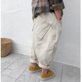 thumbnail image 4 of Conti Kids Toddler Unisex Denim Pocket Pants Beige 3-4 years, 4 of 5