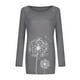 thumbnail image 3 of Top túnica de manga larga para mujer, blusa con estampado Floral de diente de león, camisetas casuales, camisetas, 3 of 4