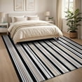 thumbnail image 3 of ODIKA 8'x10' Washable Area Rug Durable, Non-Slip Striped Boho With Pinstripe Accents And Ticking Stripe Bands for Living Room, Under Sectional, Family, 3 of 7