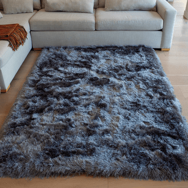 RugBerry Glorious Collection 3-inch Pile Modern Shag Area Rug Gray - 5' x 7'