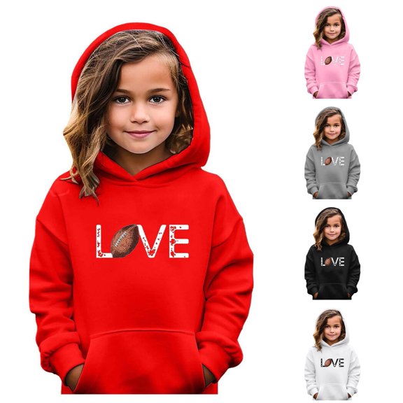 LIUYUNNN Boy Girl Hoodie Long Sleeve Soft Sweatshirt Graphic Hoody Kids Cute Pullovers Top Clothes Girls Hoodies with Ears, Size 5-6 Years