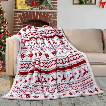 

Banghong Christmas Double Layer oose lanket Weighted Thick ambswool lanket Thick Fleece Reversible Fleece lanket Warm Sofa lanket Christmas Themed lanket