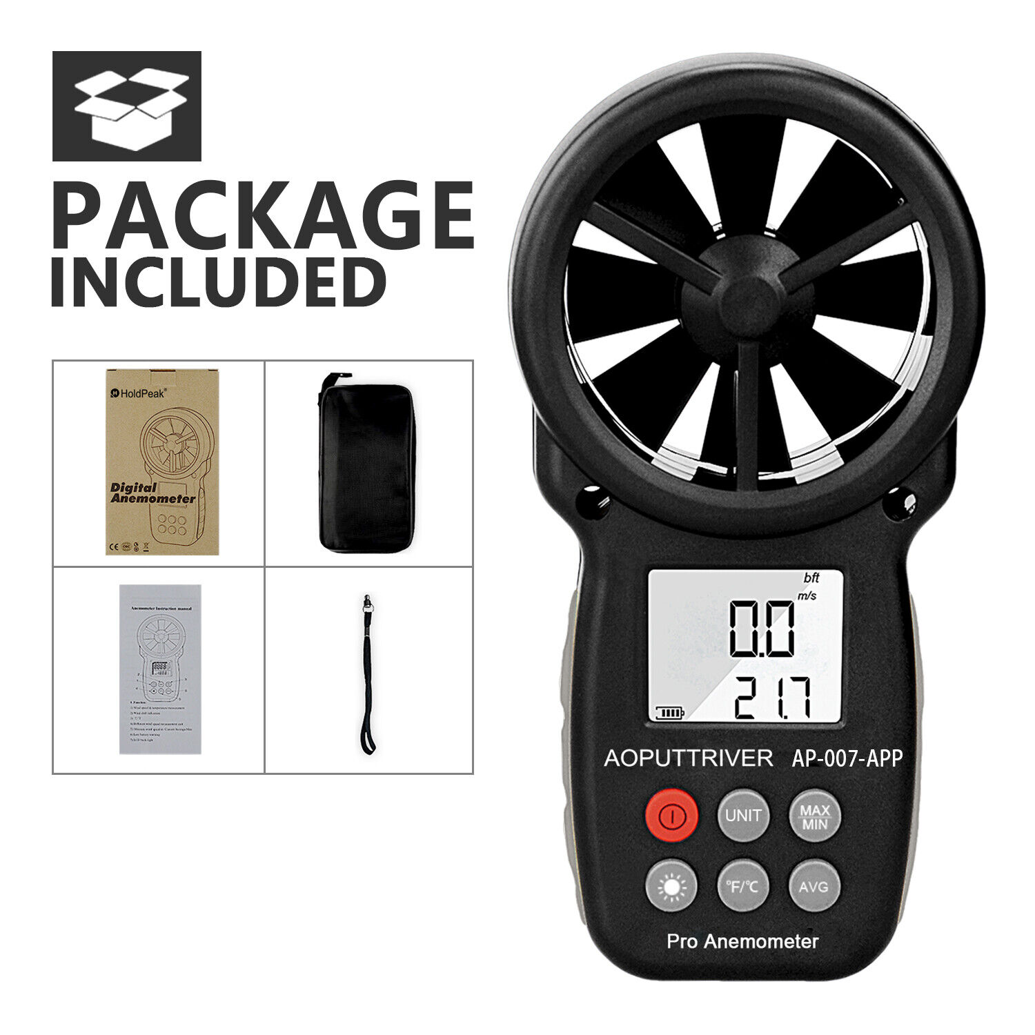 Buy Digital Vane Anemometer Measurement Wind Device Handheld Tester APP