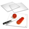 thumbnail image 1 of Tempered Glass Cutting Board â€“ Long Lasting Clear Glass â€“ Scratch Resistant, Heat Resistant, Shatter Resistant, Dishwasher Safe. (3 Square 10x10"), 1 of 3
