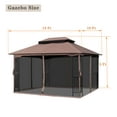 thumbnail image 5 of 13' x 10' Outdoor Canopy Gazebo With Ventilated Double Roof And Mosquito net,Brown, 5 of 6