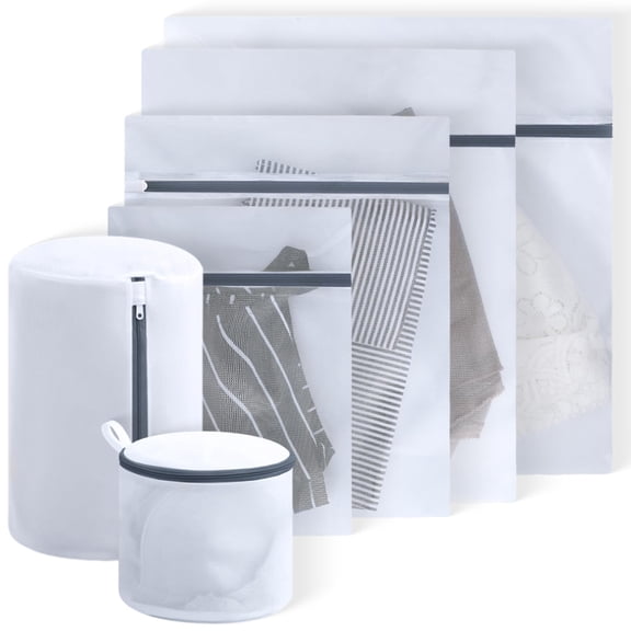 BILISPARK 7 Pack 7 Size Mesh Laundry Bags Set for Delicates with AUTO-Lock Zipper, Lingerie Bags for Washing Delicates, Laundry Bags Mesh Wash Bags, Delicates Laundry Bag