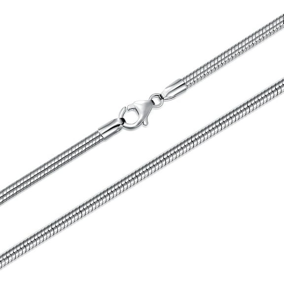 DVEATR 925 Sterling Silver Snake Chain 1MM 1.5MM 2MM 3MM Round Flexible Italian Snake Chain Necklace for Women Men 18, 20, 22, 24, 26 Inch