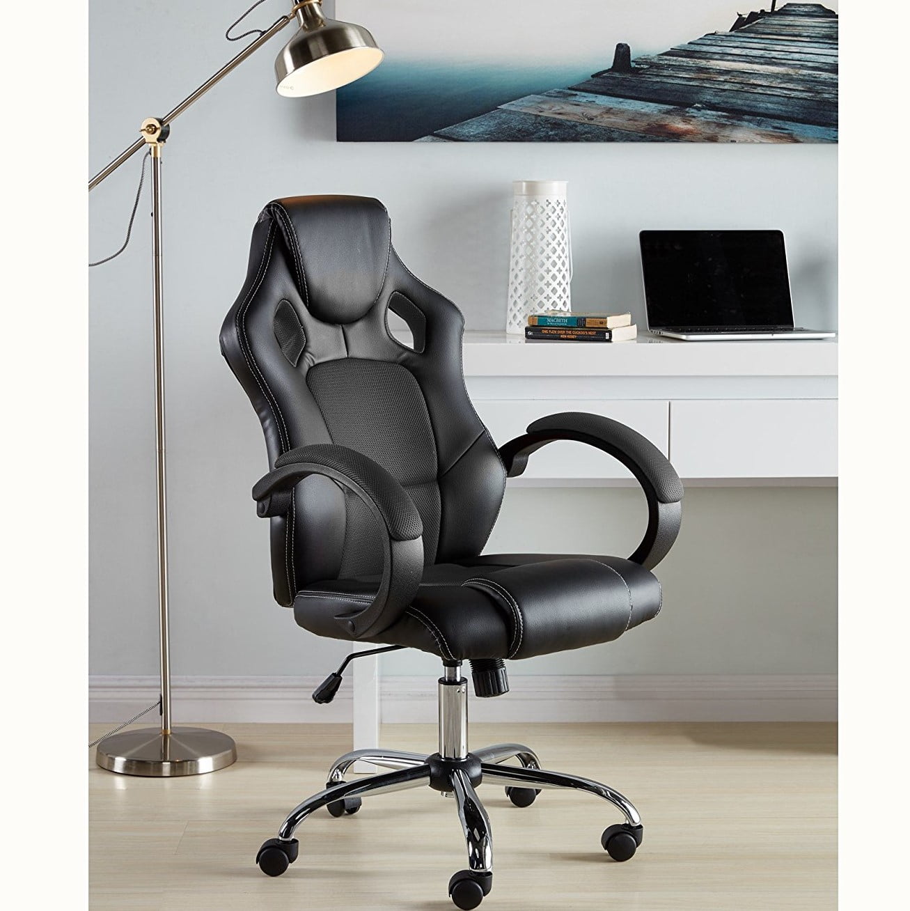 High Back Race Car Style Pu Leather Swivel Office Desk Chair Gaming