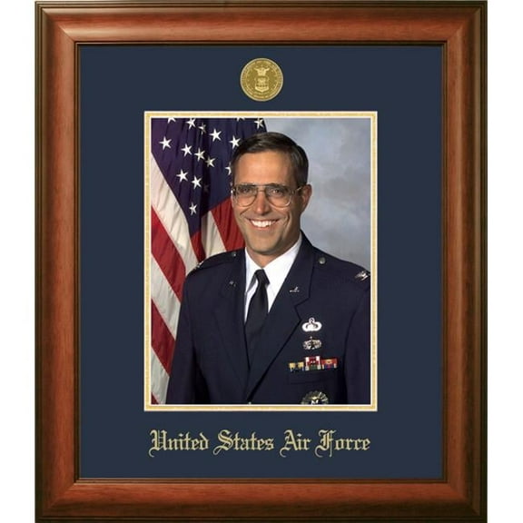 Campus Images AFPSW002 8 x 10 in. Patriot Frames Air Force Portrait Satin Walnut Frame Gold Medallion