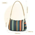 thumbnail image 3 of FORMRS Womens Shoulder Bag with Chain Strap Clutch Purse Cute Tote Handbag, Navy Blue Stripes, 3 of 7