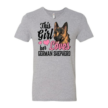 This Girl Loves Her German Shepherd Men's V-Neck T-Shirt