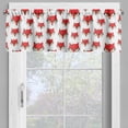 thumbnail image 4 of Ambesonne Fox Valance & Curtain, Cartoon Hipster Glasses, 55"x45", Mint Green Beige Red, 4 of 6