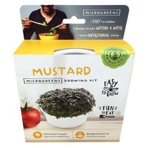 Mini Microgreens Growing Kit - Red Streaks Mizuna Mustard - Grow Your Own Organic Gourmet Micro Greens Indoors: Salad, Sandwich & Garnish - Easy & Fun - Great Gift or Stocking Stuffer