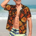 thumbnail image 6 of Men's Short Sleeve Hawaiian Shirt Tropical Print Casual Button Down Aloha Shirt, 6 of 8
