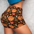 thumbnail image 4 of Pofeuu Autumn Pumpkin Print Workout Shorts for Women Scrunch Butt Lifting High Waisted Yoga Gym Seamless Booty Biker Shorts-X-Large, 4 of 8
