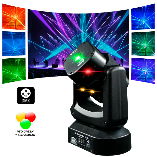 Cabeza Movil Laser SMR PRO Mystik Luz Estrobo DMX DJ