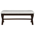 thumbnail image 4 of Monte Carlo Bench with Dark Walnut Base and Trim in Linen White Fabric, 4 of 6