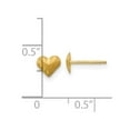 thumbnail image 3 of 14k Yellow Gold Hollow Post Sparkle Cut and Satin Puffed Love Heart Earrings Measures 4x5mm - Earring for Women, 3 of 5