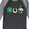 thumbnail image 3 of Disney - Mickey St Patricks Icons - Toddler And Youth Raglan Graphic T-Shirt, 3 of 4