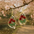 thumbnail image 4 of Pressed Flowers Dangle Earrings, Personalized Handmade Jewelry, Real Pressed Flower Earrings Unique Resin Drop Dangle Earrings for Woman,Gifts for Christmas, Mother's Day, Valentine's Day, Birthday, 4 of 7