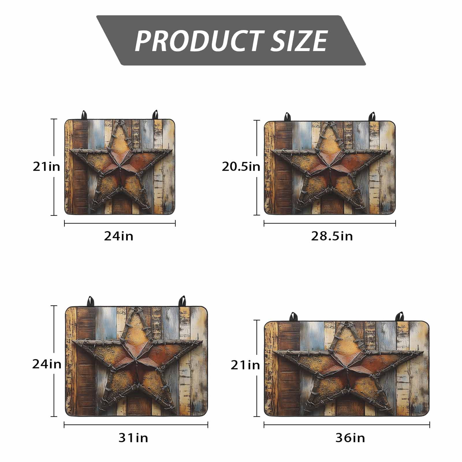 Farmhouse Retro Stove Top Cover for Electric Stove, Heat-proof & Non Slip Glass Top Stove Cover Protector, Brown Country Texas Star Wooden Grain Kitchen Flat Cooktop Rubber Mat 24x21 Inches