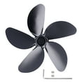 thumbnail image 2 of Lame de Cheminée, Lame de Ventilateur Noir Thermique Alliage d'Aluminium Résistant à la Rouille Universel pour Poêle à Bois pour Cheminée 4 Lame, 5 Lame, 2 of 8