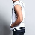 thumbnail image 5 of Aligament Hoodies For Men Tank Tops Casual Spring Summer Sleeveless Hooded Tee Shirt Blouse With Pockets Oversized Hoodie Vest Zipper Sweatshirt ,White, 5 of 6
