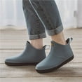 thumbnail image 3 of Wellies Mens Short Ankle Wellington Boots Waterproof Chelsea PVC Rubber Rain Boots, Blue 43, 3 of 7