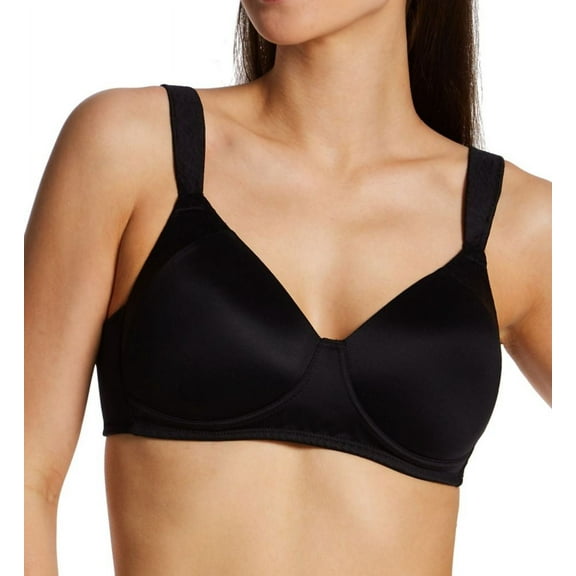 Women's Playtex 4707 Secrets Perfectly Smooth Wirefree Bra (Black Side Panel 44DD)