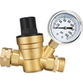 thumbnail image 1 of RV Water Pressure Regulator Valve, Adjustable Water Pressure Reducer with Gauge and Inlet Screen Filter, Brass Lead-Free, for RV Camper Travel Trailer, 1 of 7