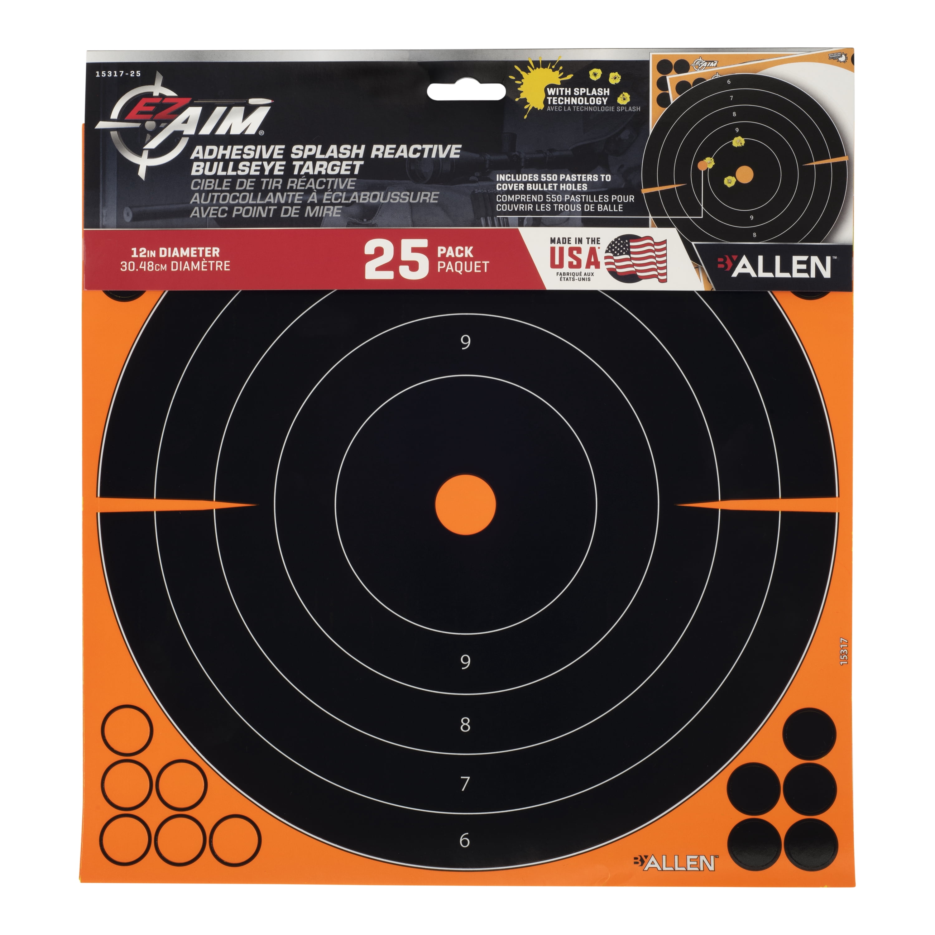 Birchwood Casey 12" Multi-Bullseye Paper Targets - Brilliant White, 13 Sheets, Indoor/Outdoor Use