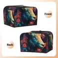 thumbnail image 2 of KLL Colorful Flower Goat Print 4 Slice Toaster Dust Covers Kitchen Small Appliance Cover with 2 Pockets,Can hold Jam Spreader Knife & Toaster Tongs (12.4 x 10.6 x 8.2), 2 of 6