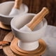 thumbnail image 2 of Porcelain Mortar and Pestle Pill Crusher,Spice Grinder,Herb Bowl,Pesto Powder Gift Ideal with Anti-Slip Base and Grip Molcajete for Seasoning,Past, 2 of 5