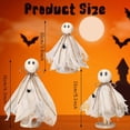 thumbnail image 2 of 3 Pcs Halloween Decorations Indoor Primitive Halloween Ghost on Wooden Stand Spooky Ghost Tiered Tray Decor Rustic Table Centerpiece for Home Office Mantel Shelf Party Supplies(Beige), 2 of 7