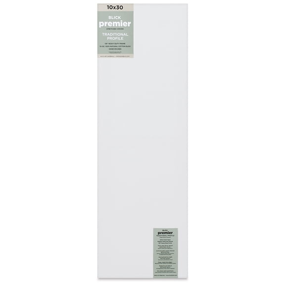 Blick Premier Stretched Cotton Canvas - Traditional Profile, Splined, 10" x 30"