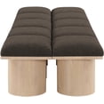 thumbnail image 3 of Meridian Furniture Pavilion Brown Boucle Fabric Bench, 3 of 9
