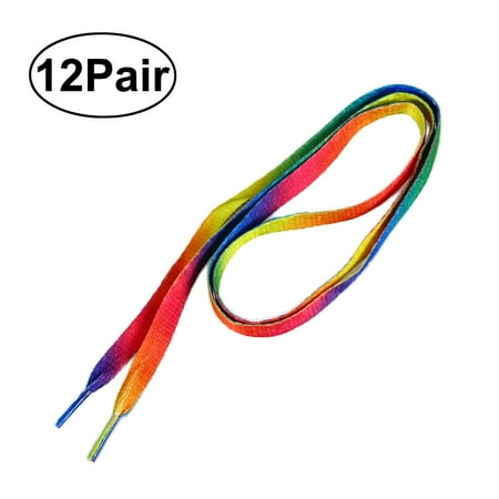 

NUOLUX Shoe Laces Shoelaces Shoelace String Laces Sneakers Flat Athletic Elastic Strings Cord Gradient Round Colors Multi Lace