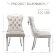 thumbnail image 5 of DONICK Velvet Upholstered Dining Chairs , Kitchen & Dining Room Chairs, Nailheads Tufted, Soft, Solid Wood Frame (Beige Silver, Set of 4), 5 of 12