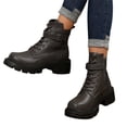 thumbnail image 3 of Paaisye Womens Boots Ankle Booties Women's Boots Chunky Heel Side Zipper Slip Resistant Cushioned Sole Comfortable Casual Work Fashion Ladies,Gray 36, 3 of 5