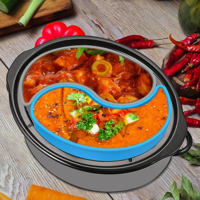 2Pcs Slow Cooker Divider Liner Reusable Silicone Cooker Insert Liner Heat Resist for Cooking 6.57×5.11in