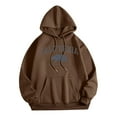 thumbnail image 1 of WEAIXIMIUNG Sweat à Capuche Décontracté pour Femmes Col Rond avec Poche Imprimé Lettre Anglaise, 1 of 3