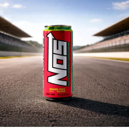 NOS High Performance Energy Drink Grand Prix Guava 16 ounce (Pack of 16)