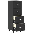 thumbnail image 1 of HOMCOM Lateral File Cabinet with 4 Drawer, Lock, for A4 Letter, Black, 1 of 10