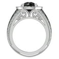 thumbnail image 3 of 18K White Gold Large Black Diamond Engagement Rings Round Cut Halo diamond proposal Rings 4.55 carat (G,VS1), 3 of 5