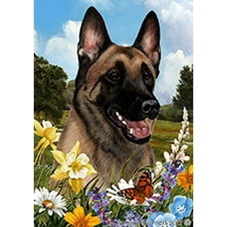 Belgian Malinois - Best of Breed Summer Flowers Garden Flags