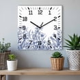 thumbnail image 6 of Blue Spring Floral Wooden Wall Clock Silent Non Ticking, Watercolor Botanical Summer Vintage Square Wall Clocks Battery Operated, Decor Clock for Home Office, Living Room, Kitchen, 12 Inch, 6 of 9