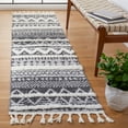 thumbnail image 2 of SAFAVIEH Moroccan Tassel Ekaterina Southwestern Shag Runner Rug, Grey/Black, 2'3" x 8', 2 of 8
