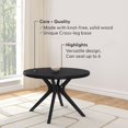 thumbnail image 3 of Plank+Beam Verso Round Dining Table, 47" Solid Wood Kitchen & Dining Room Table, Black, 3 of 13