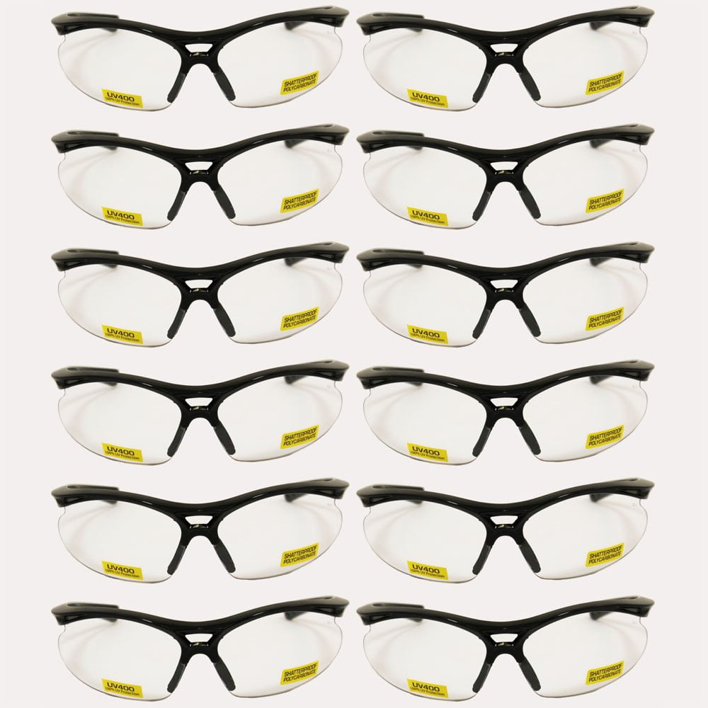 12x Clear Lens High Performance Lightweight Protective Safety Glasses